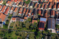 Oblique view of Rheinstraße from the south in Kandel in the state Rhineland-Palatinate, Germany