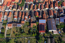 Rheinstraße from the south in Kandel in the state Rhineland-Palatinate, Germany out of the air