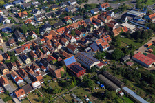 Agricultural halls at Ettenbaum in Kandel in the state Rhineland-Palatinate, Germany out of the air