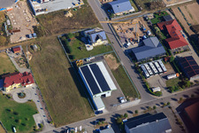 Aerial photograpy of Gereutäcker commercial area in Hatzenbühl in the state Rhineland-Palatinate, Germany