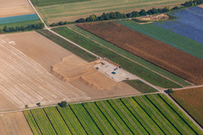 Aerial photograpy of Construction site wind turbine foundation in Hatzenbühl in the state Rhineland-Palatinate, Germany
