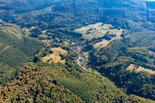 Niedersteinbach in the state Bas-Rhin, France from the drone perspective
