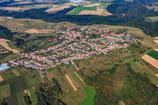 Aerial view of View of the town from the southwest in Vinningen in the state Rhineland-Palatinate, Germany