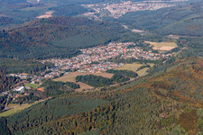 Town View of the streets and houses of the residential areas in Ruppertsweiler in the state Rhineland-Palatinate, Germany