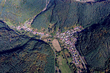 Aerial view of Village view in the district Salzwoog in Lemberg in the state Rhineland-Palatinate, Germany