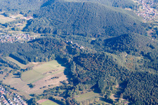Dahn in the state Rhineland-Palatinate, Germany from the plane