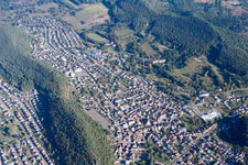 Bird's eye view of Dahn in the state Rhineland-Palatinate, Germany