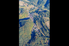 Aerial view of Oberschlettenbach in the state Rhineland-Palatinate, Germany