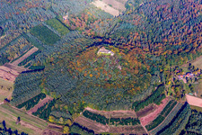 Ruins and vestiges of the former castle and fortress Lindelbrunn in Vorderweidenthal in the state Rhineland-Palatinate, Germany