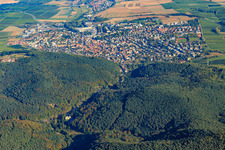 City view from the west with Kurtal in Bad Bergzabern in the state Rhineland-Palatinate, Germany