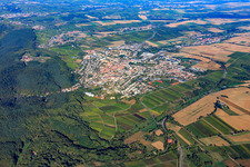 City overview from the southwest in Oberotterbach in the state Rhineland-Palatinate, Germany