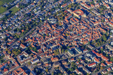 City center from the southwest in Bad Bergzabern in the state Rhineland-Palatinate, Germany