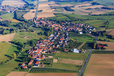 Aerial view of Village view from the northwest in Oberhausen in the state Rhineland-Palatinate, Germany