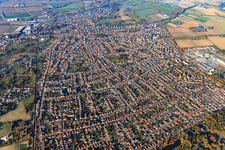 City overview from the south in Schifferstadt in the state Rhineland-Palatinate, Germany