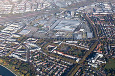 Aerial view of District Lindenhof in Mannheim in the state Baden-Wuerttemberg, Germany