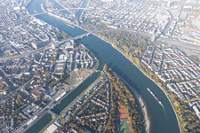 Aerial view of Luitpoldhafen in the district Süd in Ludwigshafen am Rhein in the state Rhineland-Palatinate, Germany