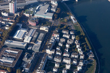 Aerial view of Yorckstrasse LUSANUM, Walzmühl Center in the district Süd in Ludwigshafen am Rhein in the state Rhineland-Palatinate, Germany
