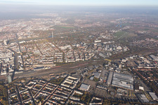 District Lindenhof in Mannheim in the state Baden-Wuerttemberg, Germany from above