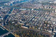 Castle and Innenstadt in the district Innenstadt in Mannheim in the state Baden-Wuerttemberg, Germany