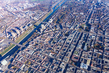 Aerial view of Square city in the horseshoe of the Ring in the district Innenstadt in Mannheim in the state Baden-Wuerttemberg, Germany