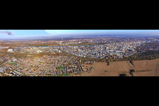 Panorama of the BASF from the west in the district BASF in Ludwigshafen am Rhein in the state Rhineland-Palatinate, Germany