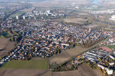 Town View of the streets and houses of the residential areas in the district Edigheim in Ludwigshafen am Rhein in the state Rhineland-Palatinate