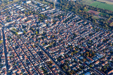 Town View of the streets and houses of the residential areas in the district Oggersheim in Ludwigshafen am Rhein in the state Rhineland-Palatinate, Germany