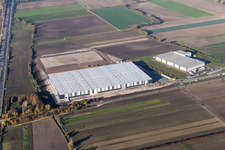 Oblique view of Construction site to build a new building complex on the site of the logistics center of  Inc. in Frankenthal in the state Rhineland-Palatinate