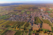 Village overview from the south in Meckenheim in the state Rhineland-Palatinate, Germany