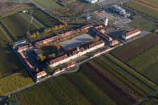 Aerial photograpy of The Hornbach district in Neustadt an der Weinstraße in the state Rhineland-Palatinate, Germany