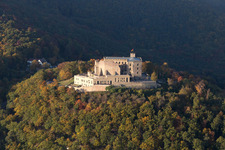 Aerial photograpy of Hambach Castle in the district Diedesfeld in Neustadt an der Weinstraße in the state Rhineland-Palatinate, Germany