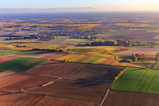 Aerial photograpy of Village view from the northwest in Oberhausen in the state Rhineland-Palatinate, Germany