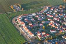 Construction sites for new construction residential area of detached housing estate "Am Hoehenweg" in Kandel in the state Rhineland-Palatinate, Germany