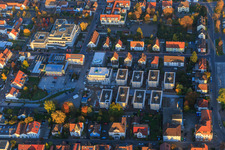 Bird's eye view of Construction site for new development in the city center in Kandel in the state Rhineland-Palatinate, Germany