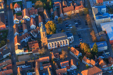 Places and St. George's Church on the market square from the south in Kandel in the state Rhineland-Palatinate, Germany