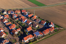 Aerial view of New development area Im Bannholz in the district Hayna in Herxheim bei Landau in the state Rhineland-Palatinate, Germany