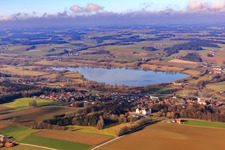 Village view at Rottauensee in the district Hinten in Postmünster in the state Bavaria, Germany