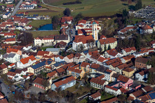 Aerial view of Bad Birnbach in the state Bavaria, Germany