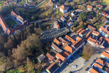 Town square above the cemetery church of St. Michael in the district Bad Griesbach in  Rottal in Bad Griesbach im Rottal in the state Bavaria, Germany