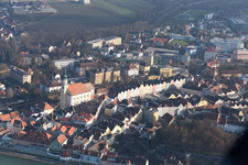 Aerial view of Schärding in the state Upper Austria, Austria