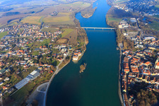 View of the town on the banks of the Inn in Neuhaus am Inn in the state Bavaria, Germany