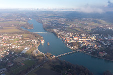 Aerial view of Schärding in the state Upper Austria, Austria