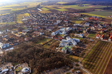 Aerial photograpy of Rehabilitation Center Bad Füssing - Passau, Parkhotel and Therme 1 Bad Füssing with sauna courtyard in Bad Füssing in the state Bavaria, Germany