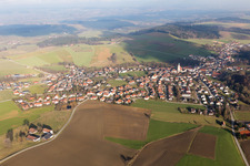 Aerial photograpy of Market Kößlarn in the district Danglöd in Kößlarn in the state Bavaria, Germany