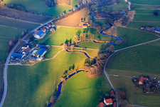 Meander of the Altbach river in the district Unterplaika in Triftern in the state Bavaria, Germany