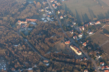Bird's eye view of Preuschdorf in the state Bas-Rhin, France