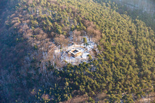 Waldschlössel in winter with snow in Klingenmünster in the state Rhineland-Palatinate, Germany