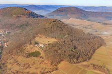 Slevogthof Neukastel in winter in Leinsweiler in the state Rhineland-Palatinate, Germany