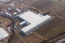 Aerial photograpy of Building and production halls on the premises of Tenneco Automotive Deutschland GmbH in Edenkoben in the state Rhineland-Palatinate