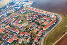 Aerial view of On the high trail in winter without snow in Kandel in the state Rhineland-Palatinate, Germany